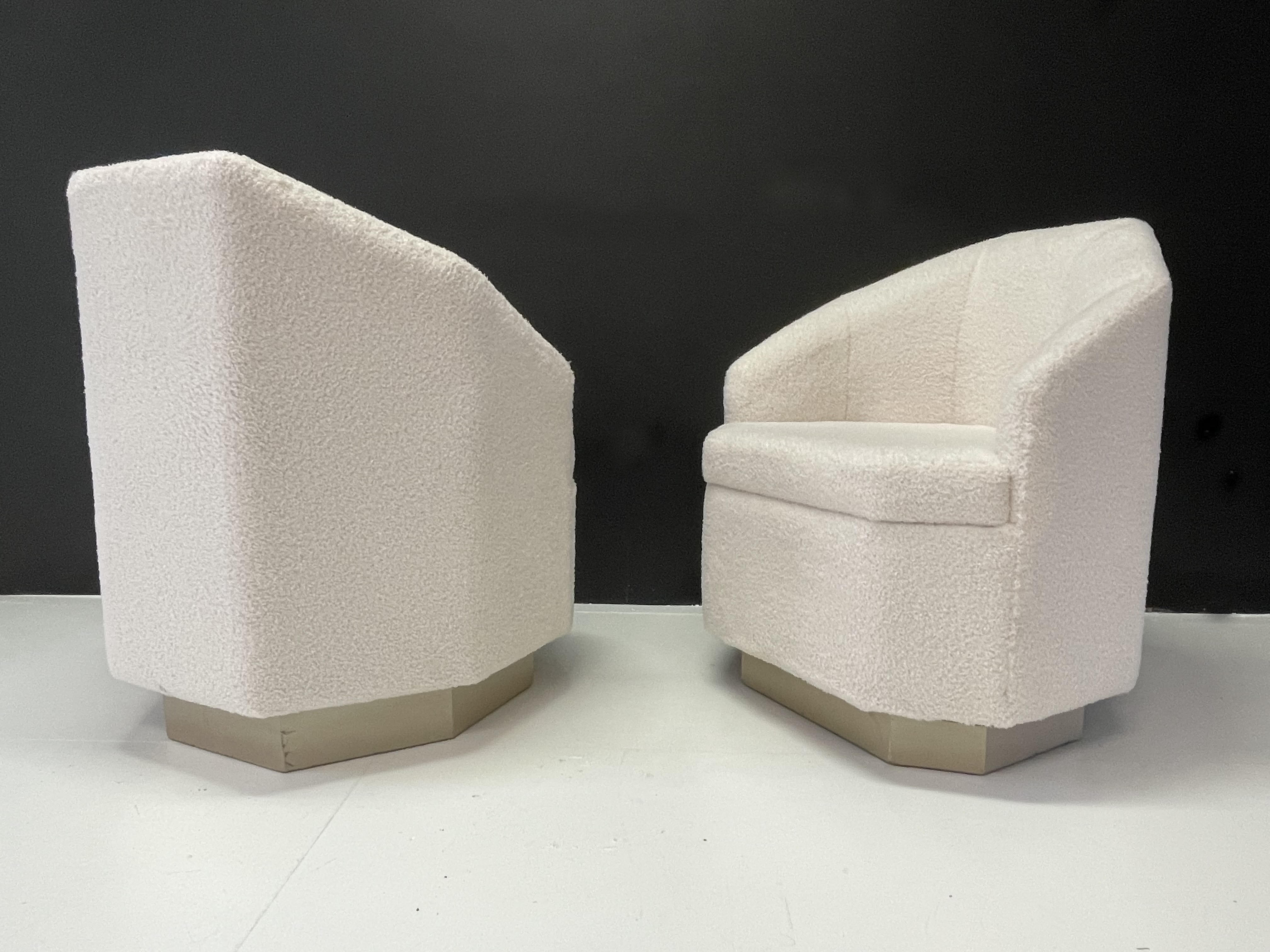 PAIR OF VINTAGE ARMCHAIRS IN HEXAGONAL SHAPE, 1970