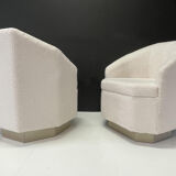 PAIR OF VINTAGE ARMCHAIRS IN HEXAGONAL SHAPE, 1970