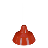 Louis Poulsen / Axel Wedel Madsen “Arbejdspendel” enamel pendant lamp / Danish industrial design / orange