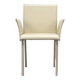 Beige leather chair with armrests