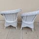 Pair of vintage art deco white rattan wicker armchairs