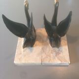 Pair of brass swans bookends