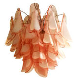 Pink and white “rondine” murano glass chandelier d60