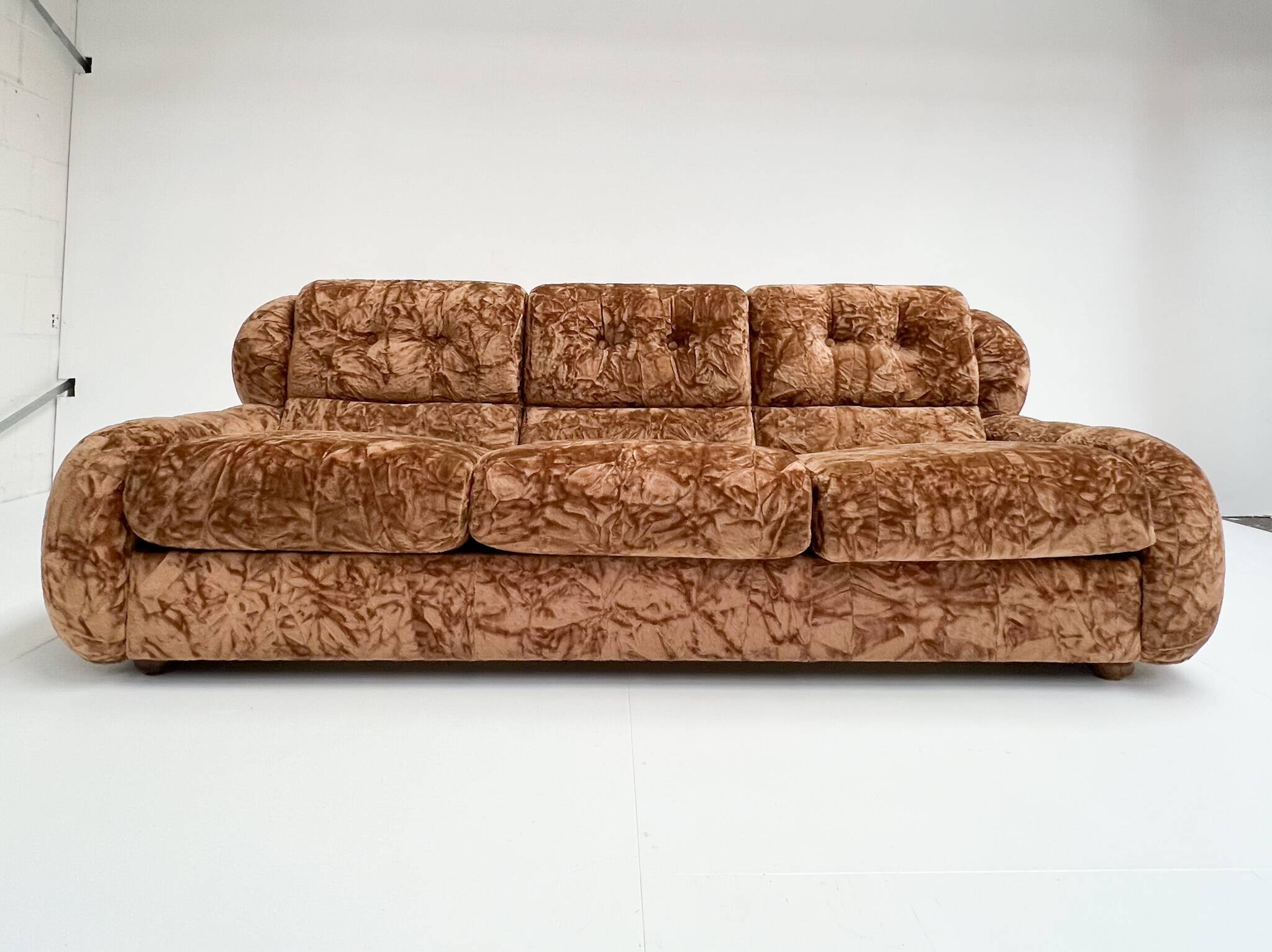 Canapé-lit vintage italien en velours, années 1970