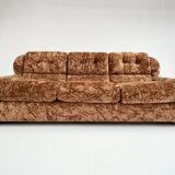 Canapé-lit vintage italien en velours, années 1970