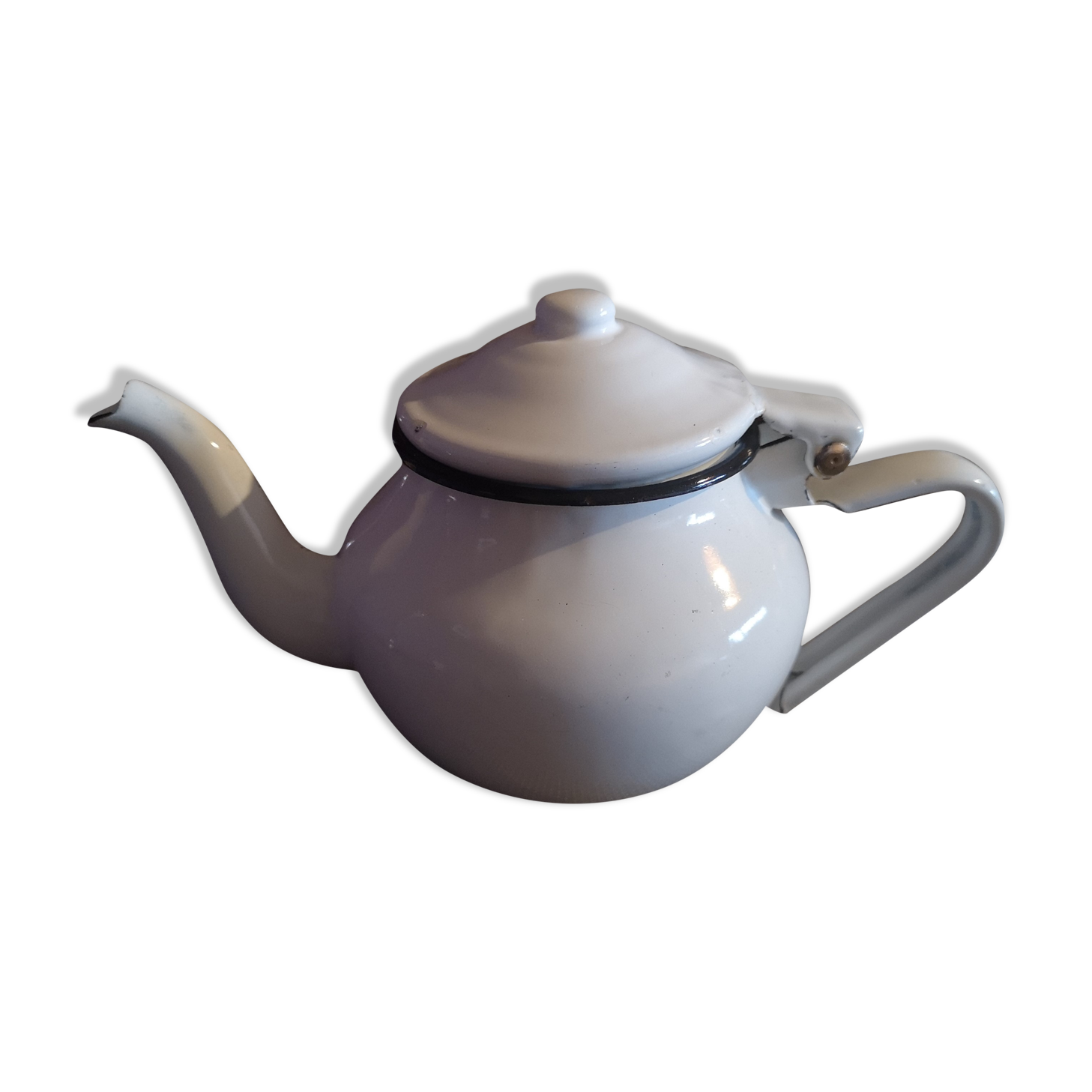 Enamelled metal teapot from the 1960s/1970s