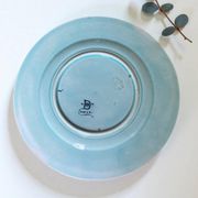 Antique plate from the Choisy Le Roi collection in slip with foliage and flowers