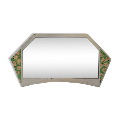Miroir hexagonal biseauté style shabby chic 79 x 42 cm