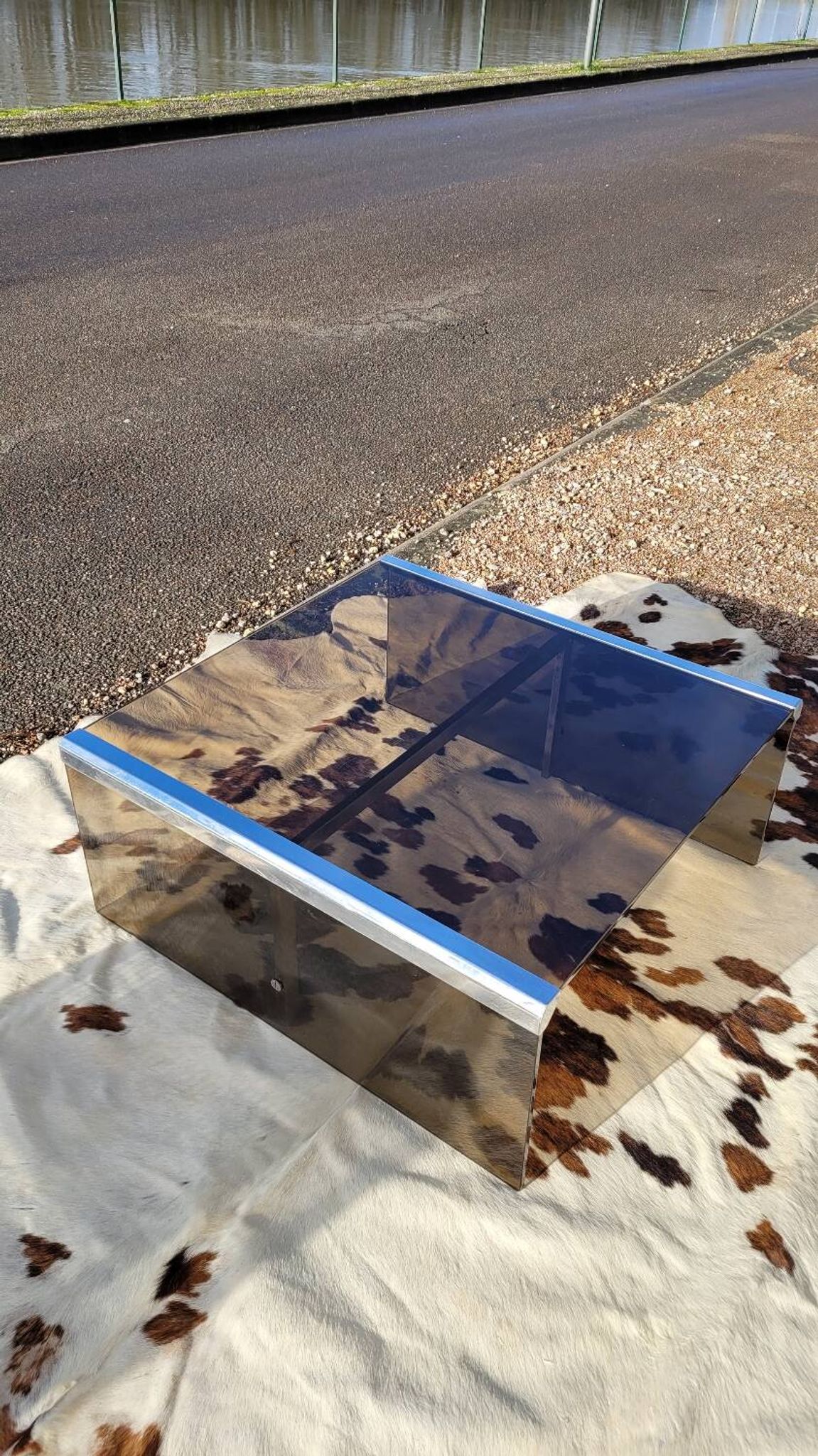 Smoked glass coffee table by Galloti and Radice Italy, 1970s