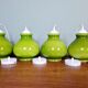 Vintage green opaline suspension (5 available), 1960-70.