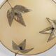 Italian Metal Ceiling Light Gold Leaf Detail Frosted Glass Bowl Shade