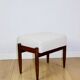 Edmund Homa stool, cream ivory white boucle seat - 2 pieces available