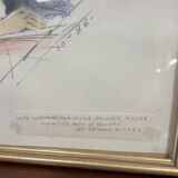 Watercolor drawing representing the magistrates of a trial dated October 1986