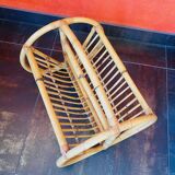 1960s rattan magazine rack