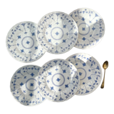 6 Queen's Blue Flower Plates Made in England