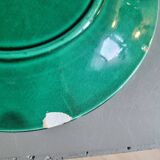 Three plates in green slip