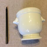 White porcelain mustard pot or sauce boat