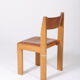 Chaises marron en cuir et bois, 1970s