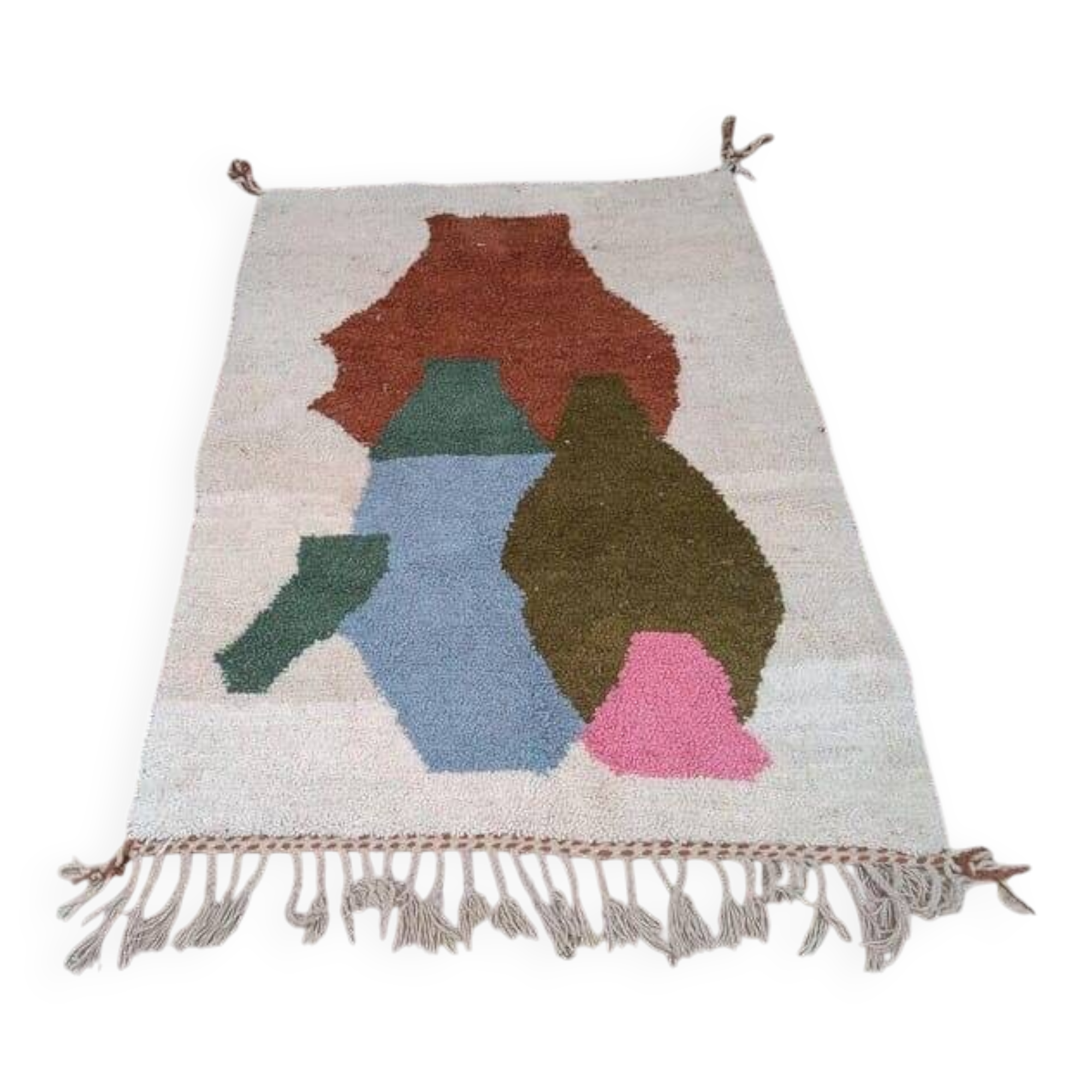 Tapis berbère en laine pure fait main traditionnelle taille 150 x 250 cm