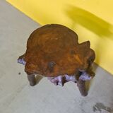 Hand made french tree trunk stool/side table, from the mid 20th century.