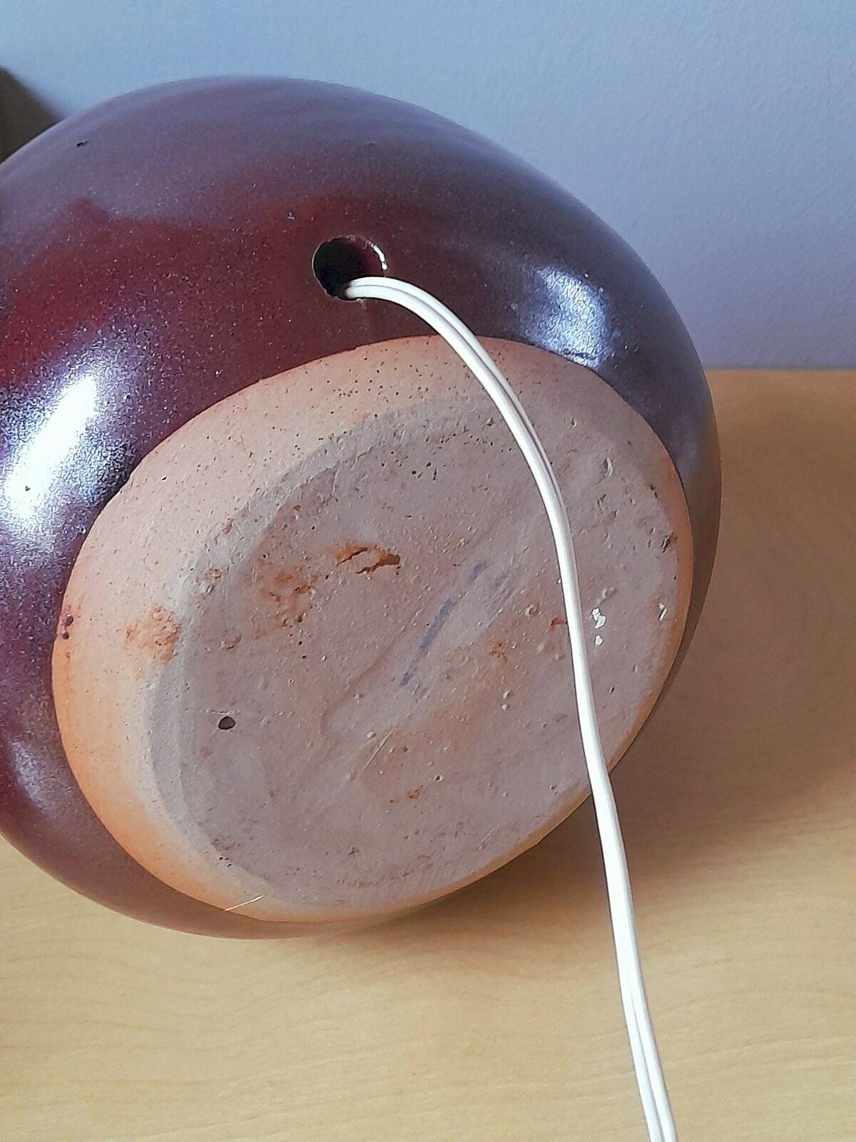 Glazed ceramic lamp 1960 Scandinavian
