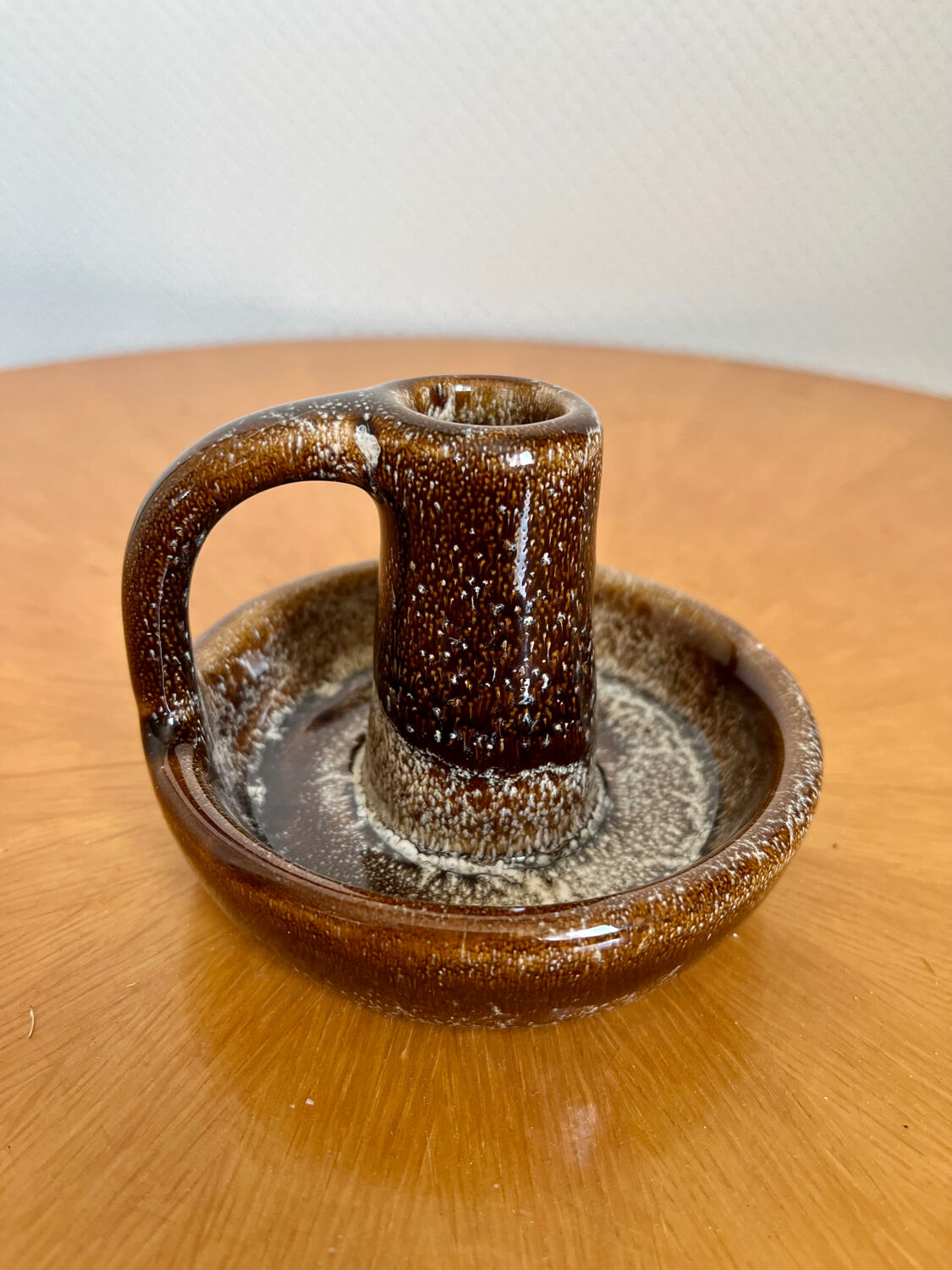 Vintage ceramic stoneware candle holder 1950