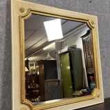 Vintage Louis XV Style Lacquered Square Mirror Circa 1950