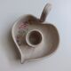 Vallauris grey candle holder with pink flowers, signed.
