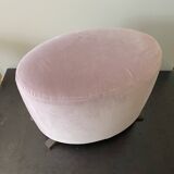 Pouf en velours rose Maxalto