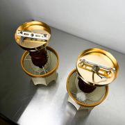 Pair of articulated "Cocoon" wall lights, resin and pine, Italy, circa 1970s