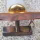 Pair of Scandinavian wall lights, teak, brass and opaline, vintage, 60s