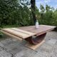 Renovated wooden table with extensions.
