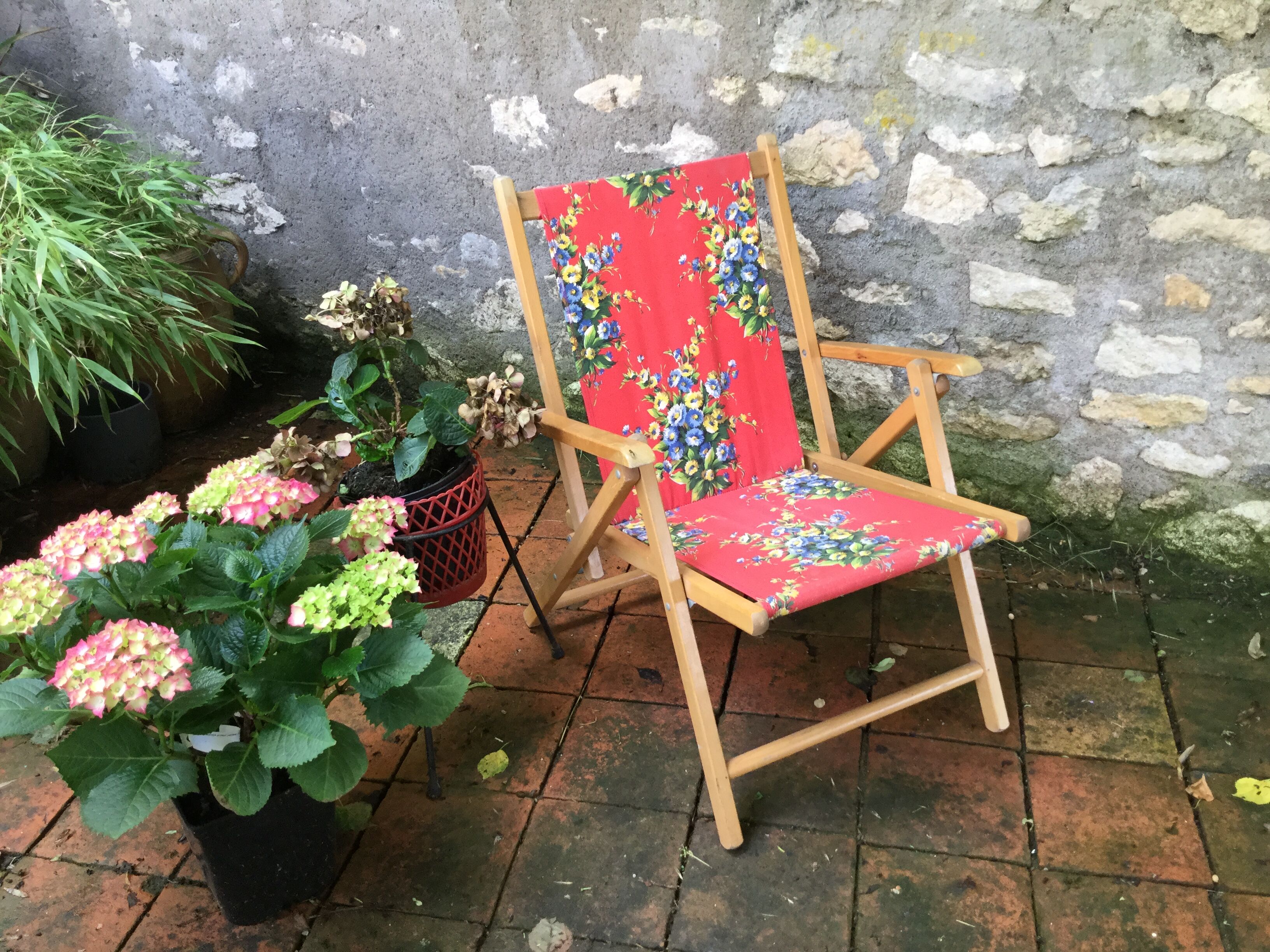 Chair folding vintage 60s