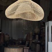Suspension or rattan lampshade in the shape of a cloud or flattened bubble D60 H35