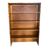 Vintage brutalist oak bookcase