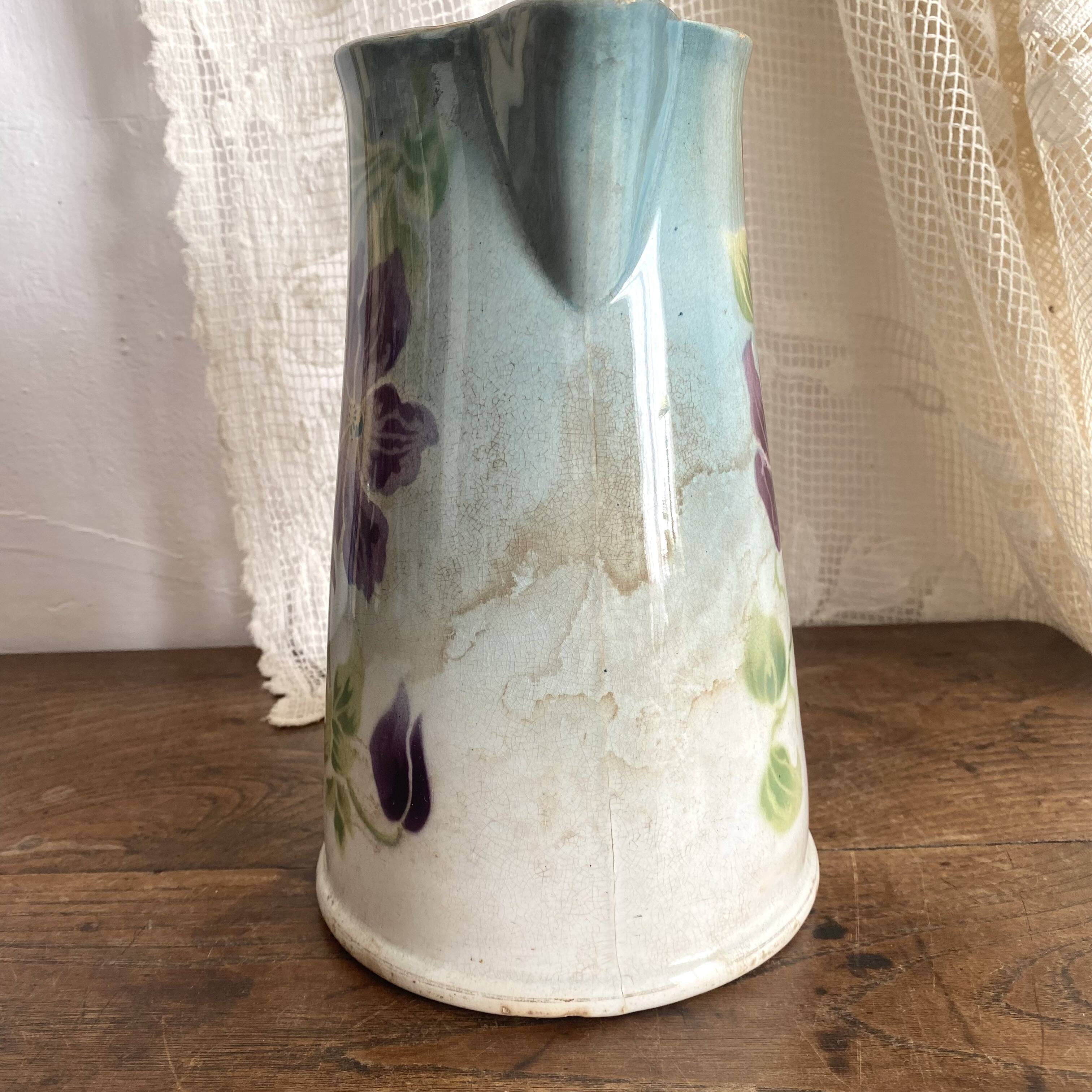 Antique Hamage earthenware pitcher, early 20th century