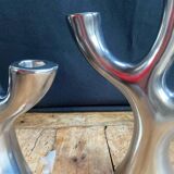 Silver tree shaped candle holders 3 branches