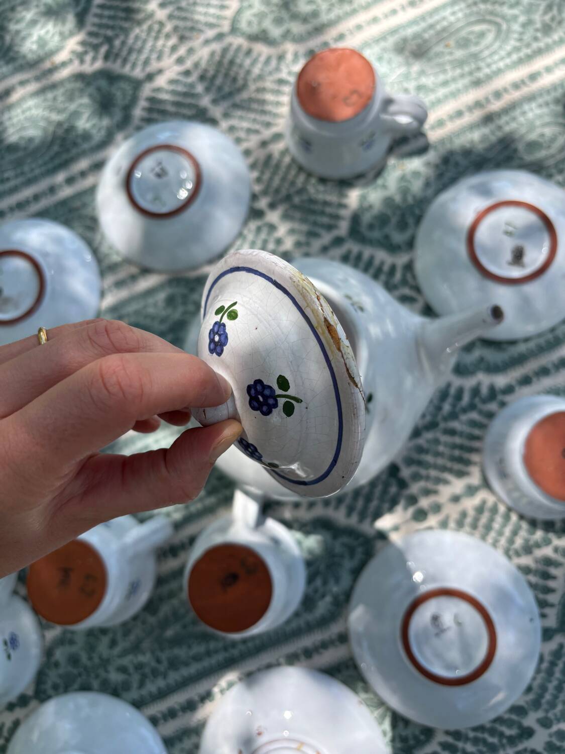 Service à thé/café peint à la main