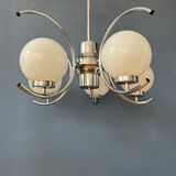Chrome pendant lamp from the 70s of the mid-century