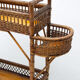 Mid century wicker and beech plant stand, 1960´s, Central Europe
