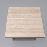 Vintage Italian travertine side table / nightstand