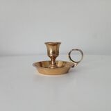 Vintage hand candle holder in solid golden brass