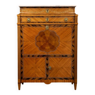 Secretary from the Louis XVI period in precious wood marquetry.