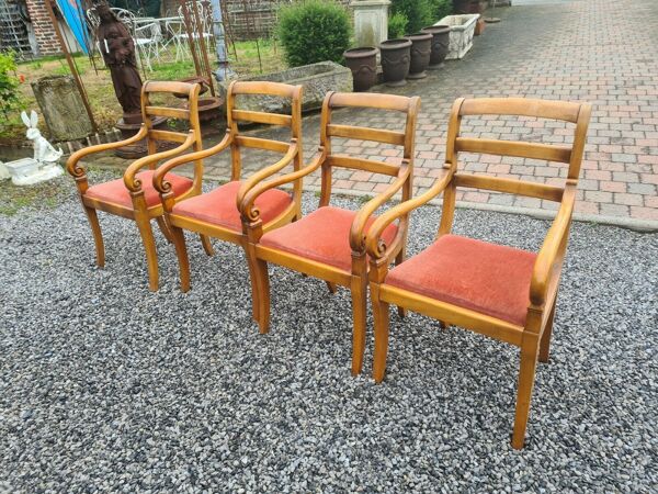 4 fauteuils style Louis Philippe en merisier