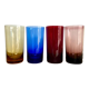 4 verres long drink colorés