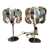 Pair of chrome lamps