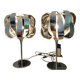 Pair of chrome lamps