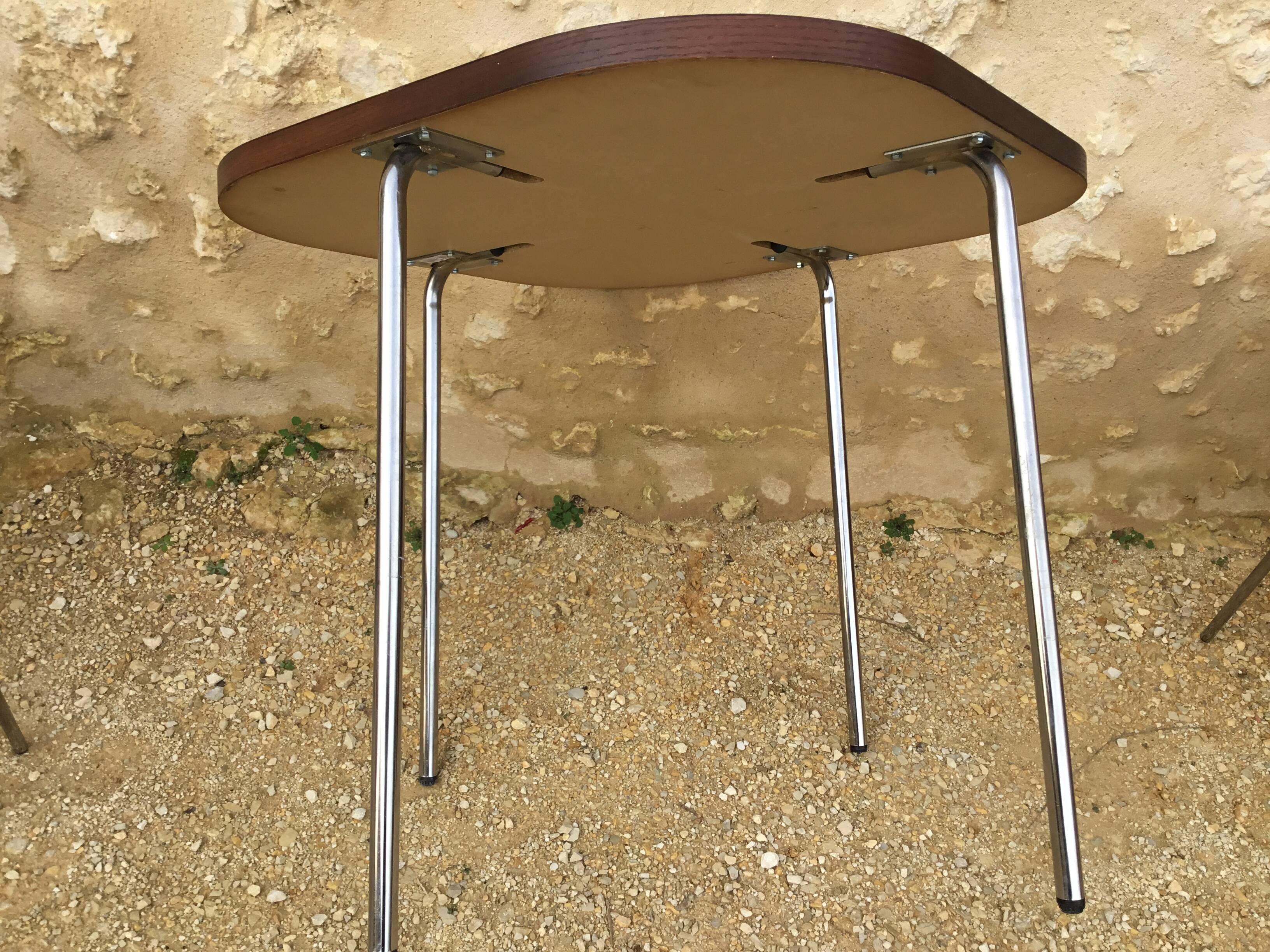 Ikea table late 20th century fusion model in dark wood and chrome legs