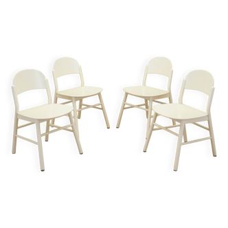 Ensemble de quatre chaises en hêtre, design italien, années 1970, production : Italie