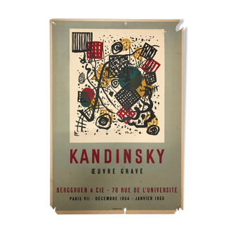 Original lithograph poster by Wassili KANDINSKY, Galerie Berggruen & Cie, 1954